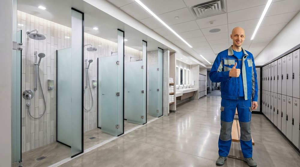 Сантехническое обслуживание душевых и бассейнов фитнес-клуба