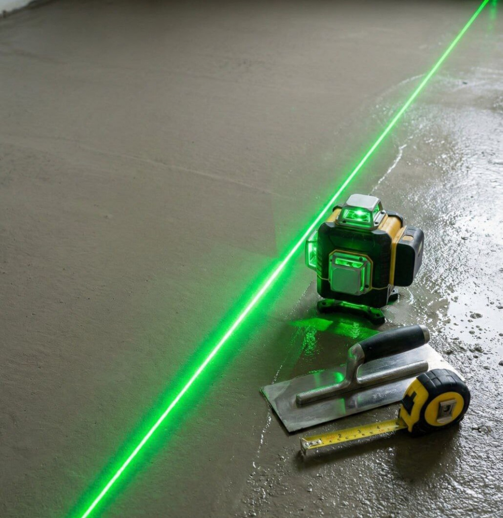 Мастер шлифует потолок жирафом с пылесосом