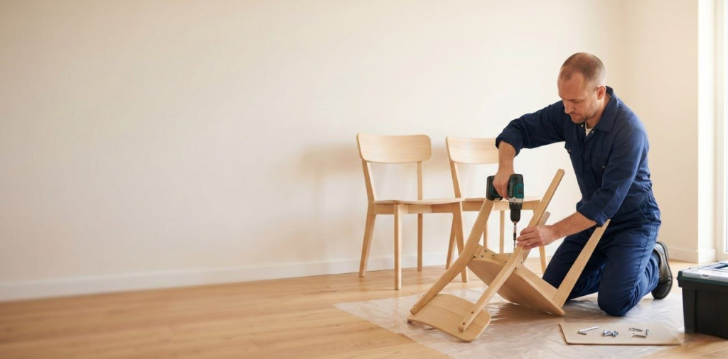 Сборка стульев и кресел в Екатеринбурге — мастер за работой