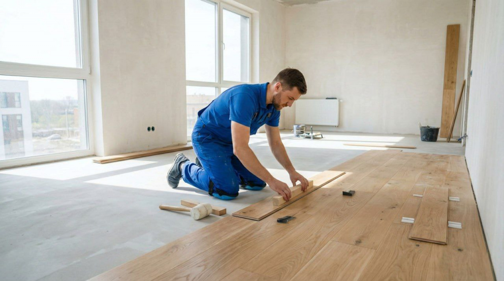 Идеально ровный матовый белый потолок в гостиной